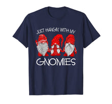Load image into Gallery viewer, Three Gnomes In Red - Just Hangin' with my Gnomies Christmas T-Shirt