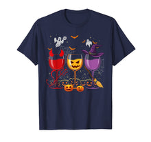 Load image into Gallery viewer, Three Glasses Of Wines Shirt Funny Halloween Wine Lover T-Shirt