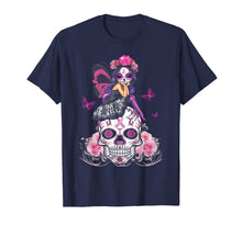 Load image into Gallery viewer, Cute Fairy Sugar Skull Breast Cancer Butterfly Pink Ribbon T-Shirt