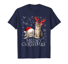 Load image into Gallery viewer, Meowy Christmas Shirt Kitten Cat Kitty Xmas Tee Cute Gift