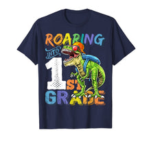 Load image into Gallery viewer, Roaring 1st Grade Dinosaur Back to School Backpack Shirt Boy