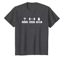 Load image into Gallery viewer, Funny Faith Weights Protein Shakes Christian Fitness T-Shirt
