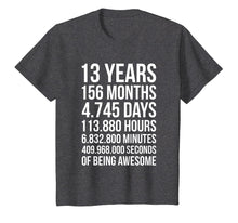 Load image into Gallery viewer, Awesome 13th Birthday Shirt Funny 13 Year Old Birthday Gift