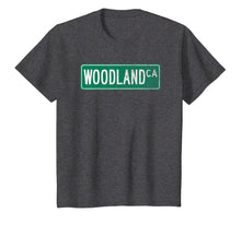 Load image into Gallery viewer, Retro Style Woodland CA Street Sign T-Shirt