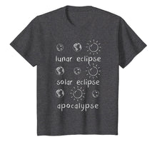 Load image into Gallery viewer, Lunar Solar Eclipse and Apocalypse Funny Science T-shirt