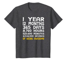 Load image into Gallery viewer, 1st Birthday 1 Year Old Being Awesome Anniversary T-Shirt