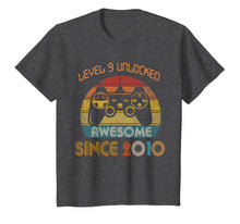 Load image into Gallery viewer, Level 9 Unlocked Awesome Since 2010-9th Birthday Gamer T-Shirt