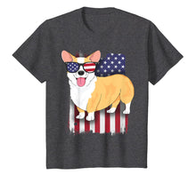 Load image into Gallery viewer, Corgi T-Shirt for Kids Women American Flag 4th of July Dog