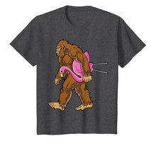 Load image into Gallery viewer, Bigfoot Carrying Lawn Flamingo T Shirt Funny Sasquatch Tees