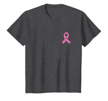 Load image into Gallery viewer, Camo pink ribbon pocket print breast cancer awareness T-Shirt