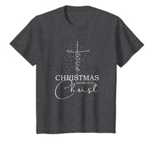 Load image into Gallery viewer, Jesus Cross Christmas Begins With Christ Xmas Snow Christian T-Shirt