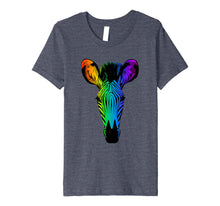 Load image into Gallery viewer, Beautiful Zebra Face Animal T Shirt Colorful Zebra Tee