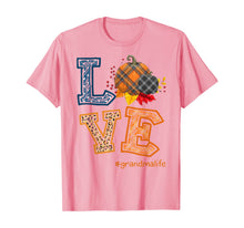 Load image into Gallery viewer, Womens LOVE Grandma Life Plaid Pumpkin Fall Thanksgiving T-Shirt