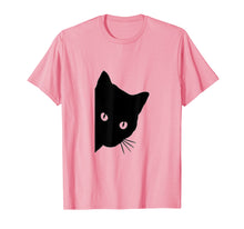 Load image into Gallery viewer, Peeping Black Cat Tshirt, Peeking Kitten Tee, Gift Idea