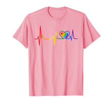 Load image into Gallery viewer, LGBT Rainbow Heartbeat T-shirt Gay and Lesbian Pride