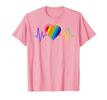 Load image into Gallery viewer, LGBT Rainbow Heartbeat T-shirt Gay and Lesbian Pride
