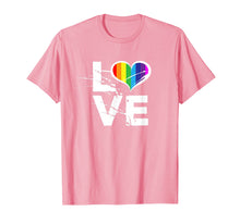 Load image into Gallery viewer, Love Heart Rainbow LGBT Pride LGBTQ T Shirt Gay Lesbian Gift