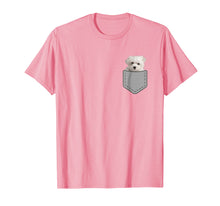Load image into Gallery viewer, Maltese puppy dog in your pocket T-Shirt
