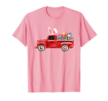 Load image into Gallery viewer, Red Old Truck Egg Hunting Easter Bunny Ear Headband Tshirt