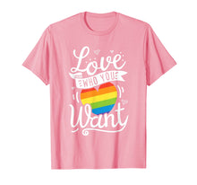 Load image into Gallery viewer, Love Who You Want Rainbow Heart T Shirt LGBT Gay Pride Month