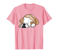 Load image into Gallery viewer, Funny English Bulldog Sleeping Cute Bulldog Face T Shirt
