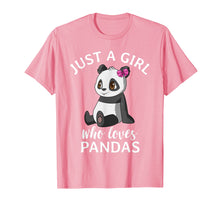 Load image into Gallery viewer, Cute Panda T Shirts for Girls Just A Girl Who Loves Pandas