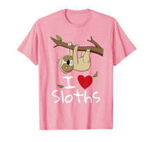 Load image into Gallery viewer, I Love Sloths T-Shirt Cute Sloth Tee