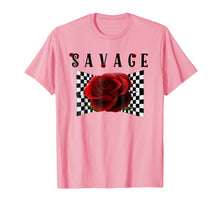 Load image into Gallery viewer, Savage Rose Checkerboard Tee Shirt