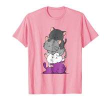 Load image into Gallery viewer, Kawaii Cat Pile Anime T-shirt - Asexual Pride Flag Kittens