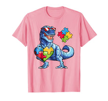 Load image into Gallery viewer, Dinosaur Puzzle Piece T shirt Autism Awareness Boys Kids Men