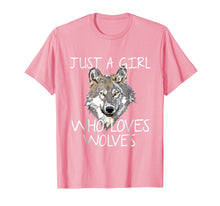 Load image into Gallery viewer, Just A Girl Who Loves Wolves Tshirt Cute Wolf Tee Shirt Gift
