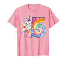 Load image into Gallery viewer, 5th Birthday Unicorn Shirt Gift for Girls Age 5 Tie Dye Tee