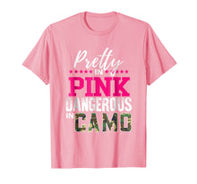Load image into Gallery viewer, Pretty Pink Dangerous Camo T Shirt Hunting Girl