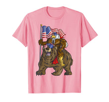 Load image into Gallery viewer, Proud American Bald Eagle On Bear 4th Of July With Flag T-Shirt