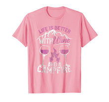 Load image into Gallery viewer, Camping and Wine Shirt Life Better with Wine and Campfire