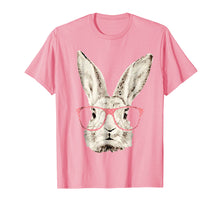 Load image into Gallery viewer, Cute Bunny Rabbit Pink Glasses Funny Hipster Easter Tshirt