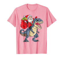 Load image into Gallery viewer, Dinosaur Christmas Shirt Boys Santa T rex Kids Xmas Gifts