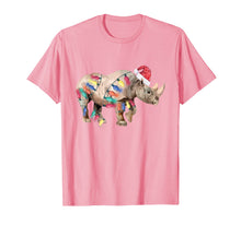 Load image into Gallery viewer, Santa Rhino Christmas Lights Rhino Lover Christmas Gift T-Shirt