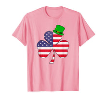 Load image into Gallery viewer, St Patricks Day Shirt | Irish American Flag Shamrock T-Shirt-397311