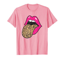 Load image into Gallery viewer, Hot Pink Lips Leopard Tongue Trendy Cheetah Animal Print T-Shirt-393349
