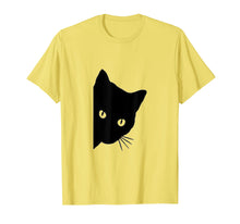 Load image into Gallery viewer, Peeping Black Cat Tshirt, Peeking Kitten Tee, Gift Idea