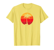 Load image into Gallery viewer, Pacific Ocean Beach Palm Tree Sun Retro Vintage T-Shirt