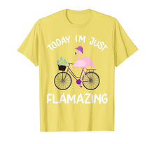 Load image into Gallery viewer, Today I Am Flamazing T-Shirt Amazing Flamingo Bicycle Lover