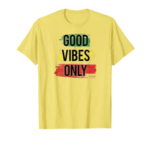 Load image into Gallery viewer, Good Vibes Only t-shirt, rasta flag, reggae music, jamaica
