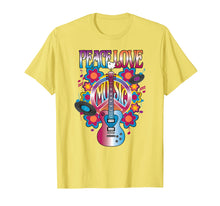 Load image into Gallery viewer, PEACE LOVE MUSIC Rock & Roll Guitar Dove Retro Vinyl T Shirt