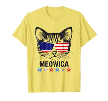 Load image into Gallery viewer, 4th of July T Shirt American Flag Cat MEOWICA Shirt