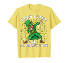 Load image into Gallery viewer, Born Lucky On St Patrick's Day Dabbing Leprechaun Birthday T-Shirt-711770