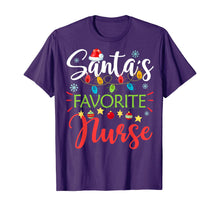 Load image into Gallery viewer, Santa's Favorite Nurse Xmas Light Santa Hat Christmas Gift T-Shirt