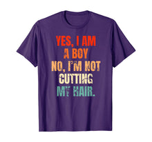 Load image into Gallery viewer, Yes, I Am A Boy. No, I'm Not Cutting My Hair mens long hair T-Shirt-515951