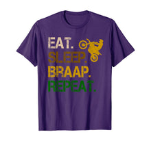 Load image into Gallery viewer, Eat Sleep Braap Repeat Vintage Dirt Bike Gift Motocross T-Shirt